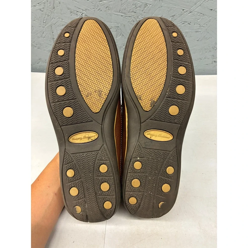 Tommy Bahama Rum Cay Slip On Loafers Mens 9.5 Brown Leather Driving Shoes Mocs
